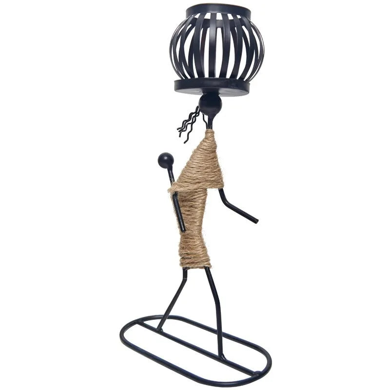 Abstract Figure Iron Candle Holder