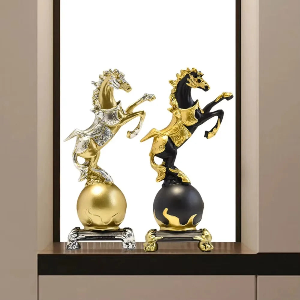 WORLD CONQUEROR | Rearing Horse Globe Sculpture