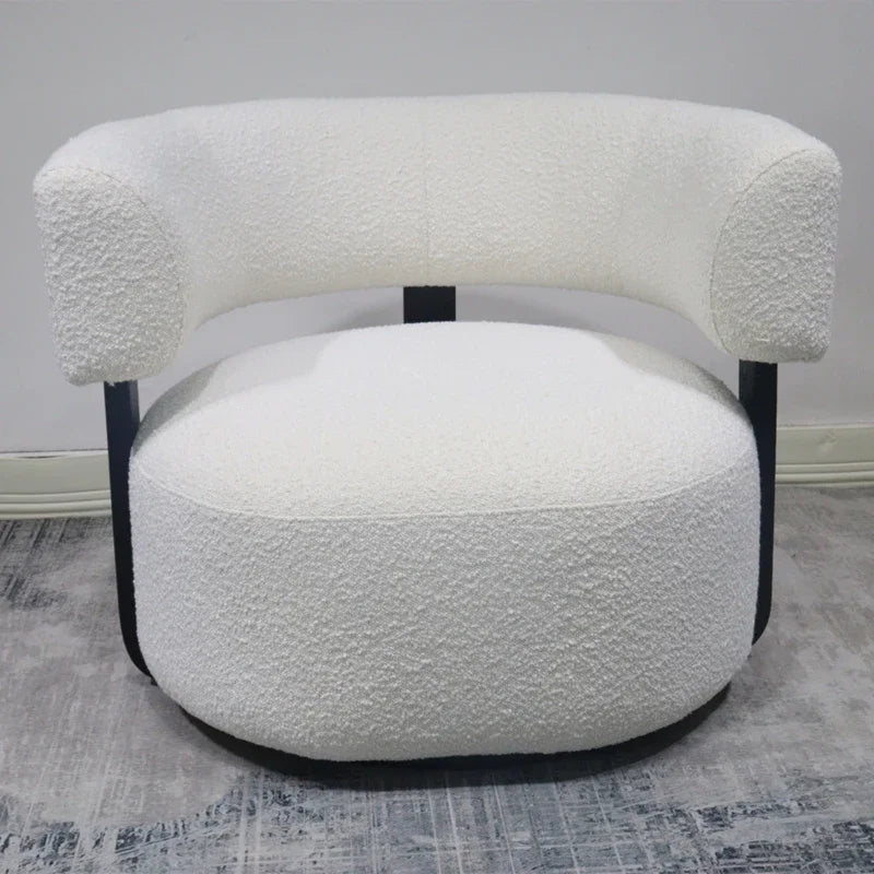 Curved Boucle Lounge Chair