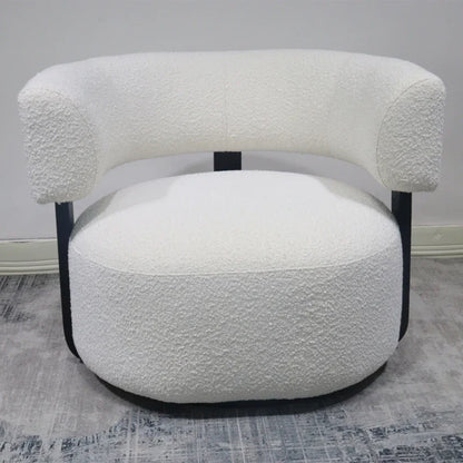 Curved Boucle Lounge Chair