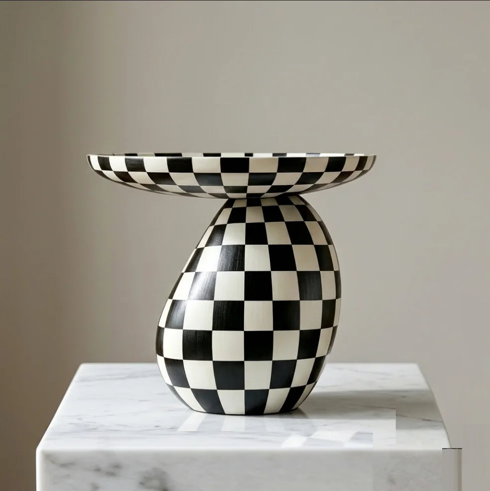 Checkered Resin Decorative Tray