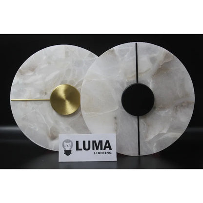 Round Alabaster Marble Wall Sconce