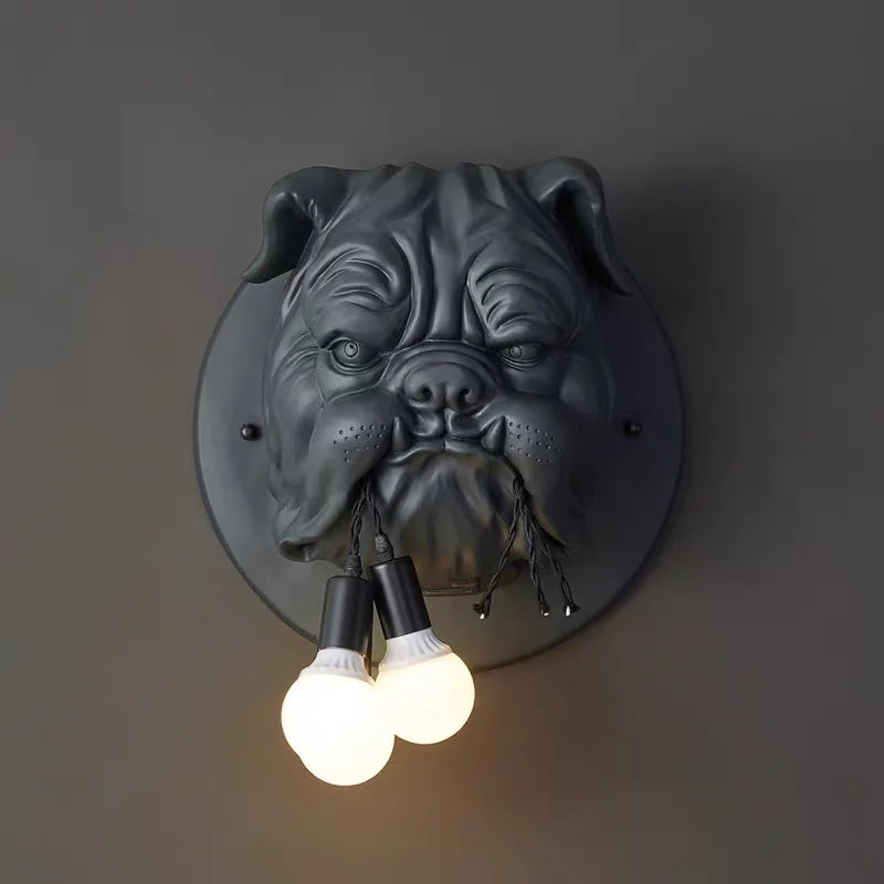 Bulldog Head Wall Sconce