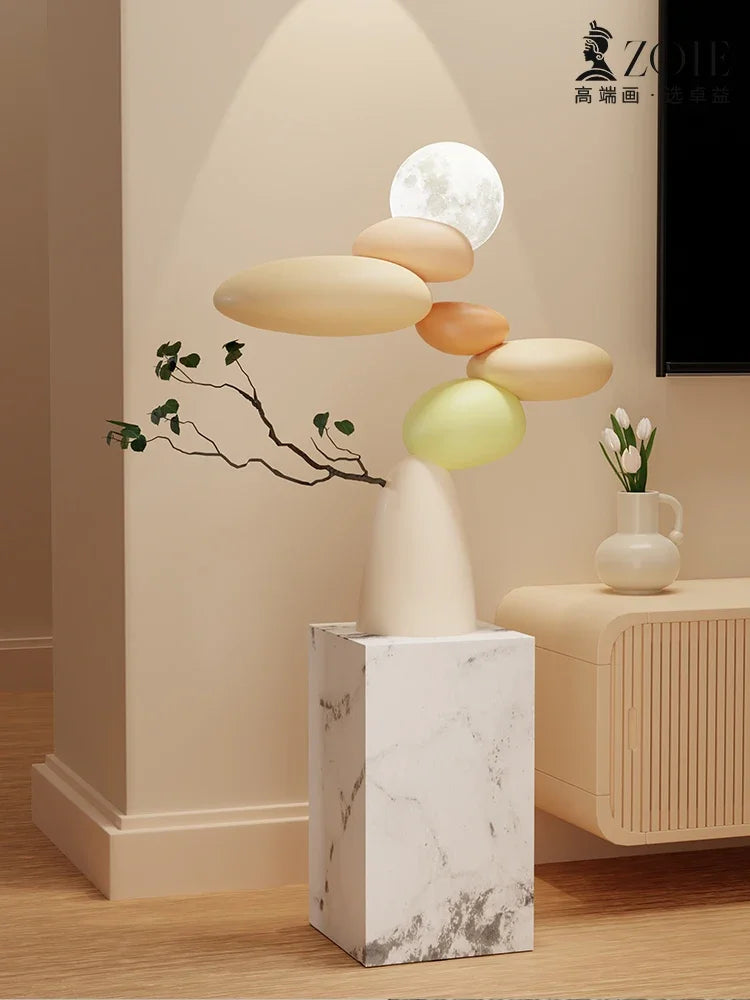 Luminous Resin Landscape Stone Sculpture