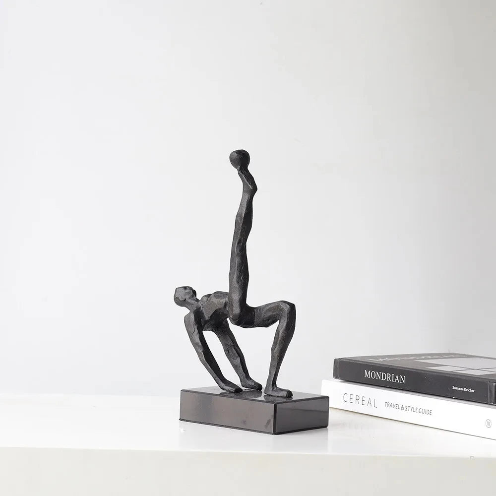 Abstract Athlete Cast Metal Sculpture