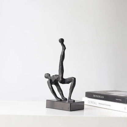 Abstract Athlete Cast Metal Sculpture
