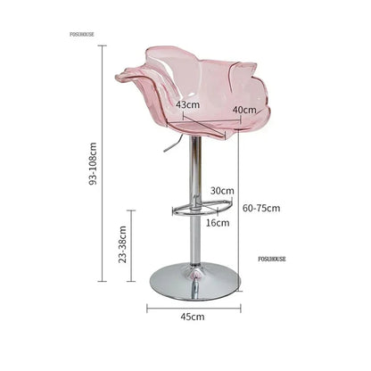 Height-Adjustable Tinted Acrylic Bar Stool