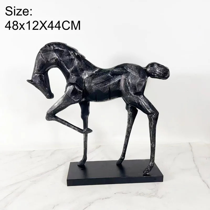 Abstract Aluminum Horse Sculpture