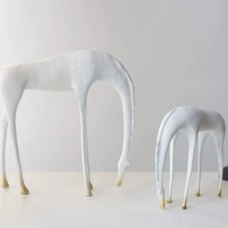 Abstract Metal Deer Sculpture