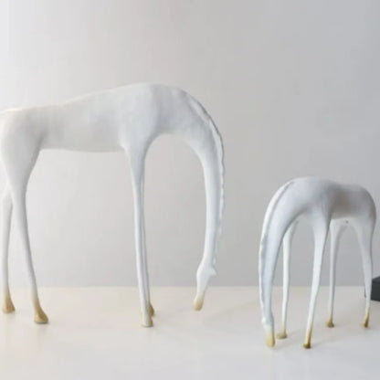 Abstract Metal Deer Sculpture