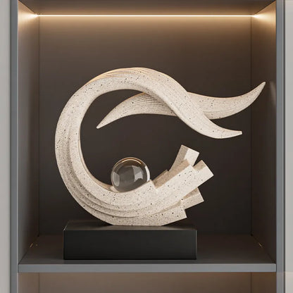 Swept Arc Resin Sculpture