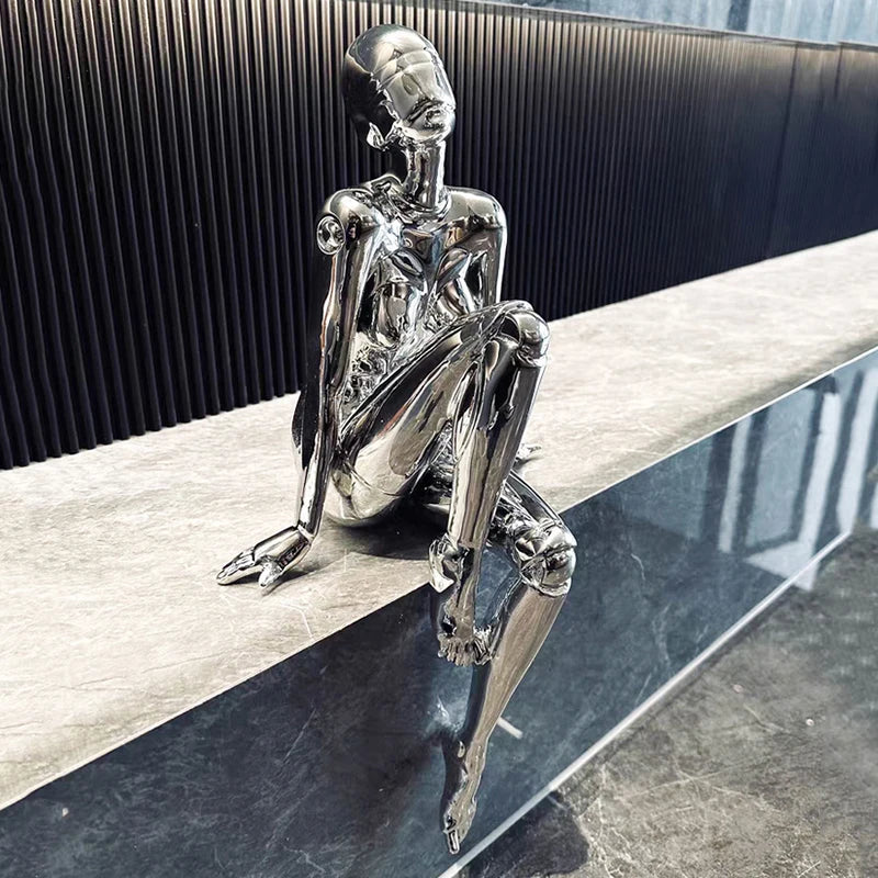 Chrome Muse – Abstract Modern Woman Sculpture
