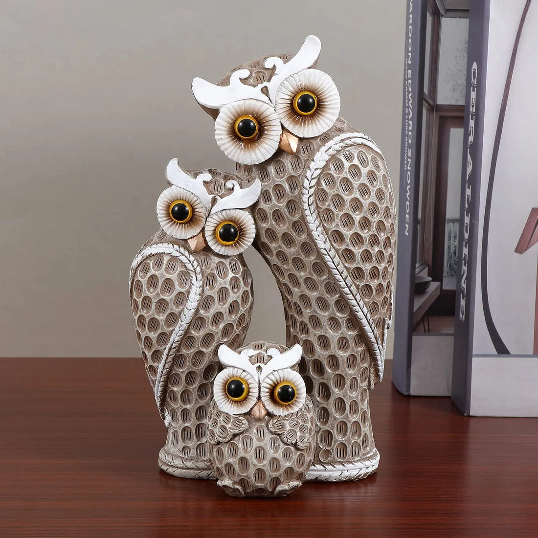 Owl Family Statue Set