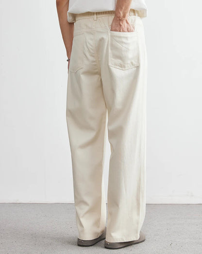 Lyocell-Cotton Washed Casual Pants