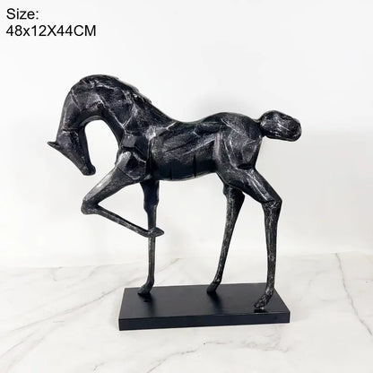 Abstract Aluminum Horse Sculpture
