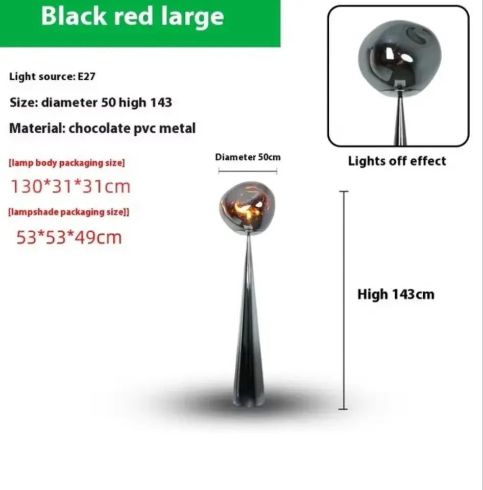 The Vulcan - Organic Form Floor Lamp with Smoke Gray Shade