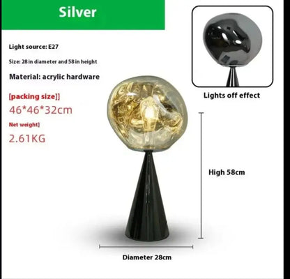 The Vulcan - Organic Form Floor Lamp with Smoke Gray Shade