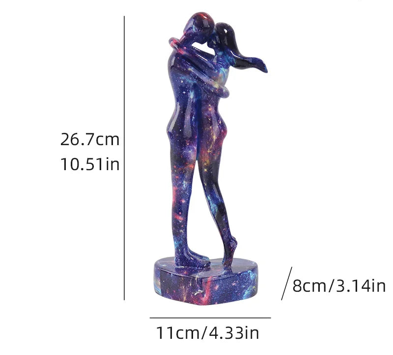 Cosmic Bond - Abstract Couple Embrace Sculpture