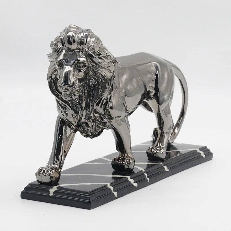 Golden Lion Resin Sculpture
