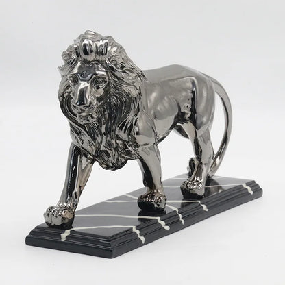 Golden Lion Resin Sculpture