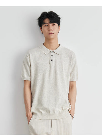 Woven Lapel Polo Shirt