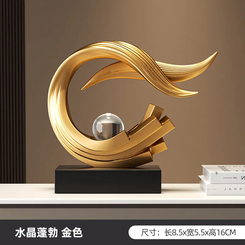 Swept Arc Resin Sculpture