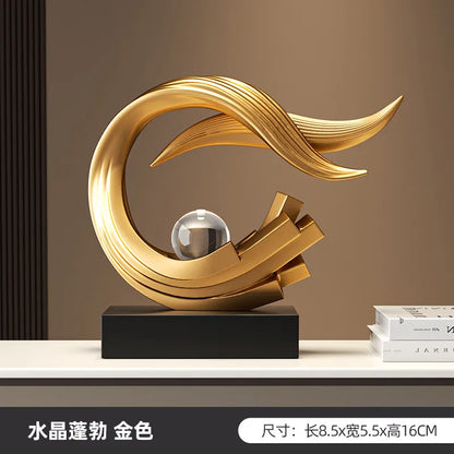 Swept Arc Resin Sculpture