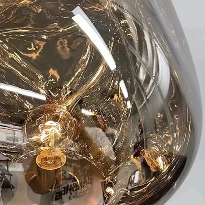 The Vulcan - Organic Form Floor Lamp with Smoke Gray Shade