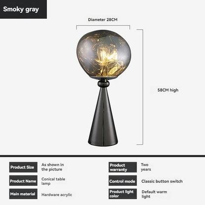 The Vulcan - Organic Form Floor Lamp with Smoke Gray Shade