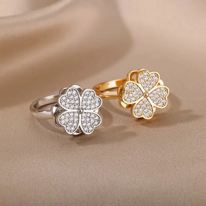 Pavé Clover Spinner Ring