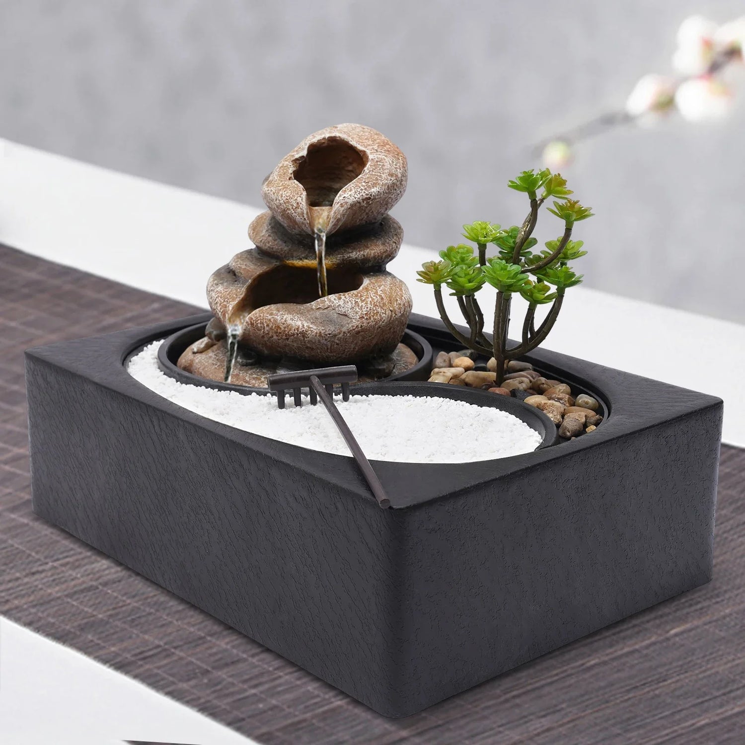 ZenCascade™ LED Tabletop Water Fountain