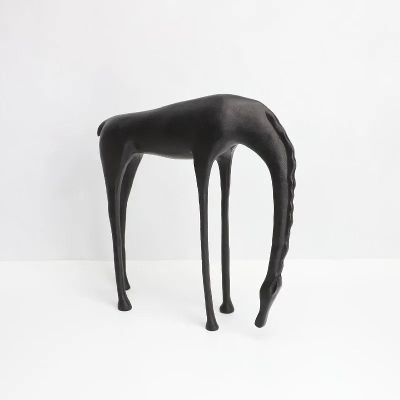 Abstract Metal Deer Sculpture
