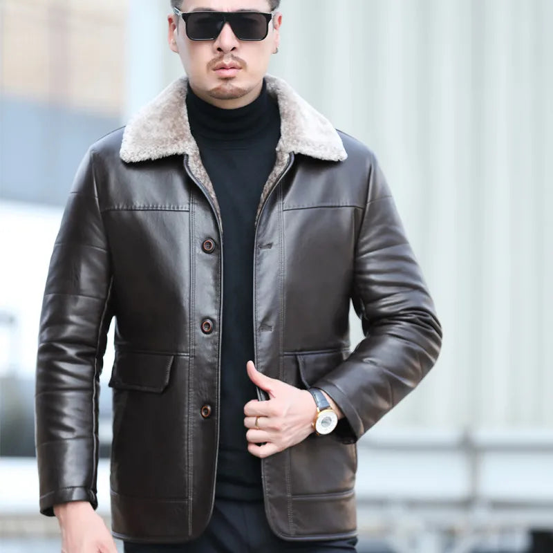 Aviator Shearling Leather Jacket