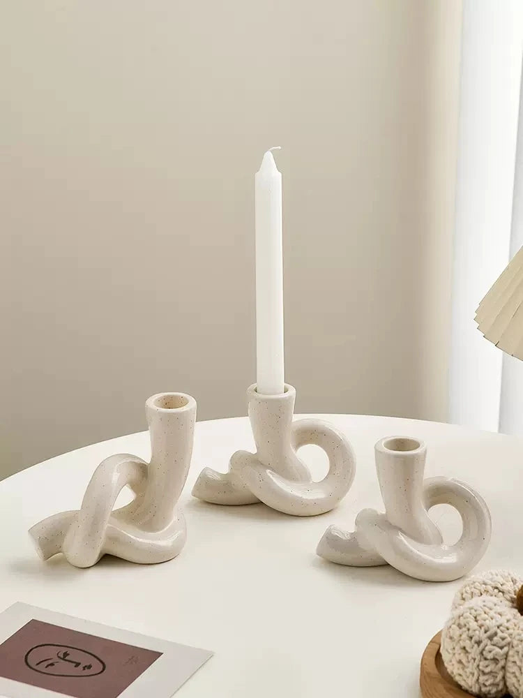 Boho Knot Ceramic Candle Holder