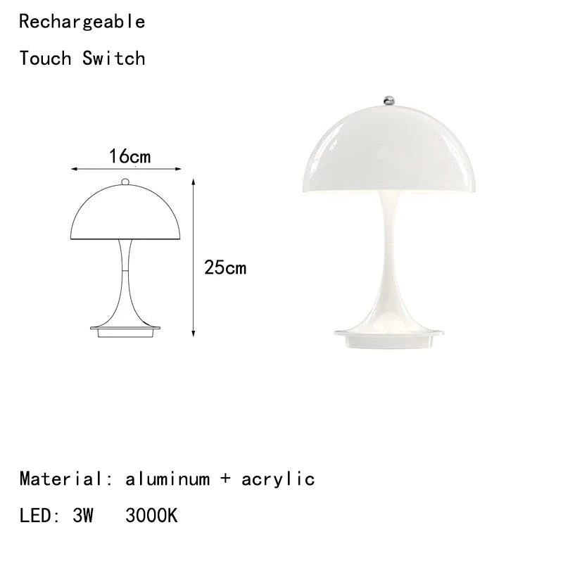 Rechargeable Aluminum Table Lamp