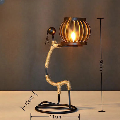 Abstract Figure Iron Candle Holder