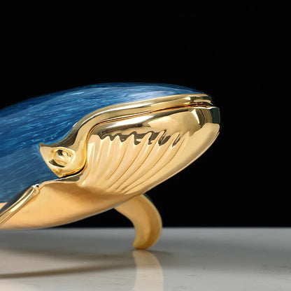 Enameled Alloy Whale Sculpture