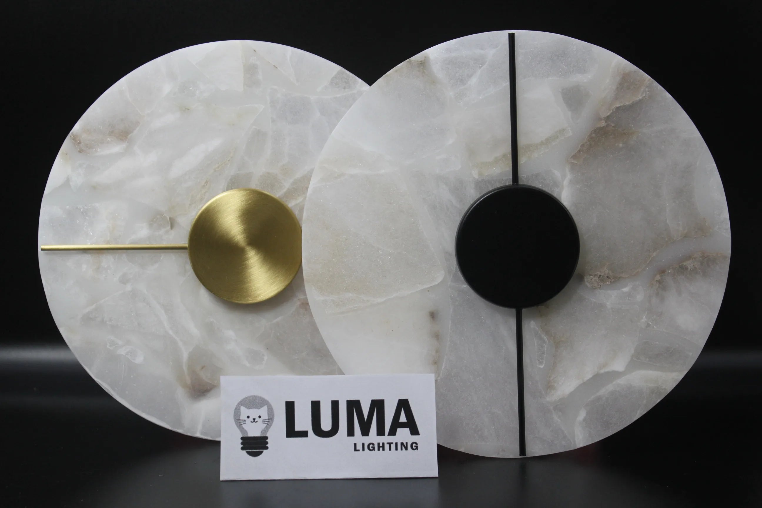 Round Alabaster Marble Wall Sconce