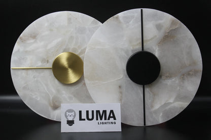 Round Alabaster Marble Wall Sconce