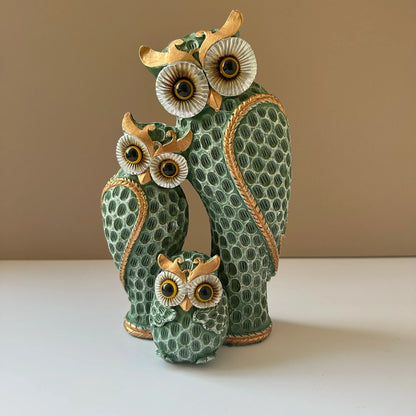 Owl Family Statue Set