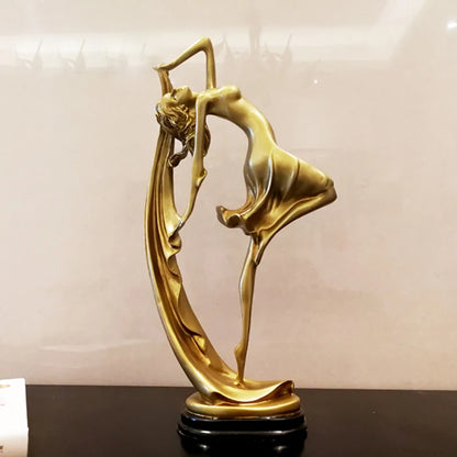 Graceful Silhouette - Gold &amp; Silver Dancer Sculpture