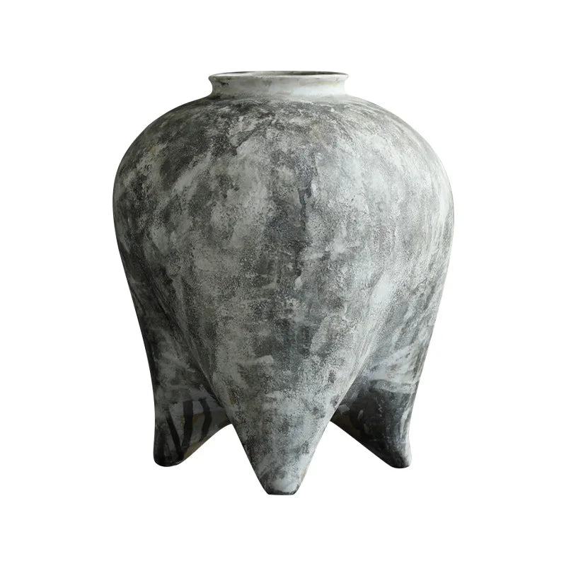 Vintage Coarse Pottery Tabletop Vase