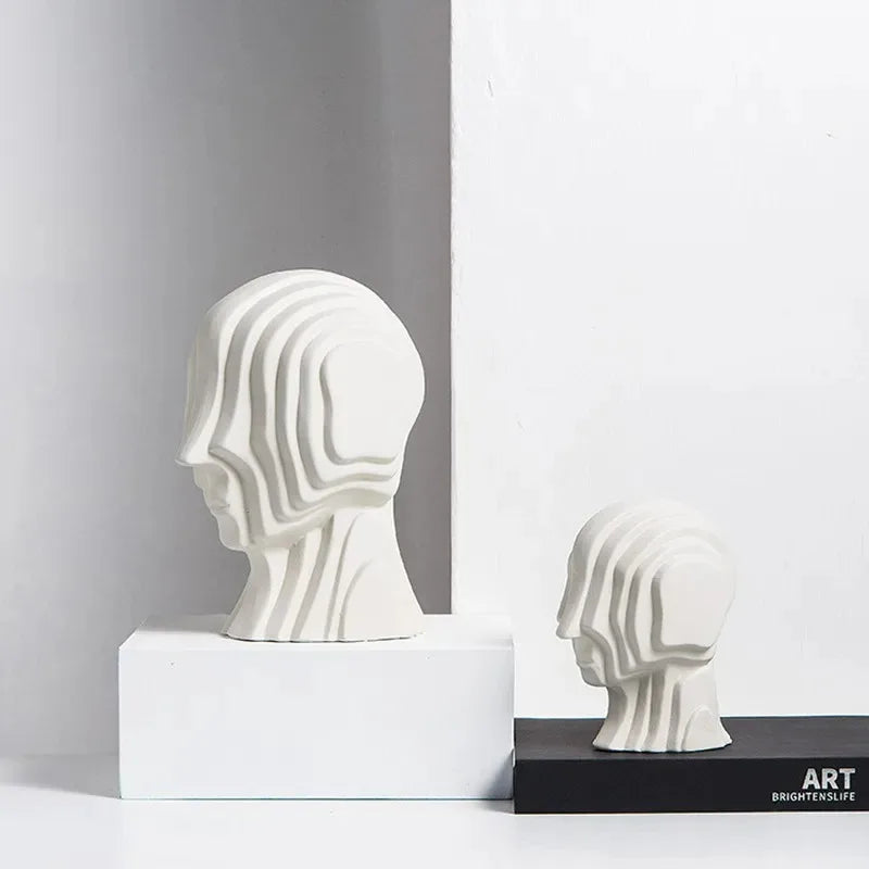 Fluted Abstract Head Sculpture