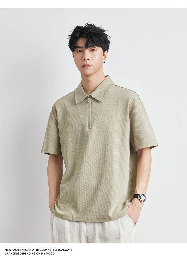 Retro Half-Zip Polo Shirt