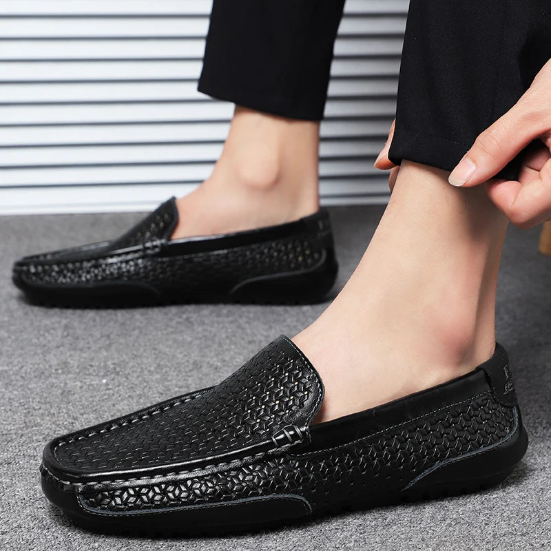 Eleganza Supreme: Italian Leather Slip-On Loafers