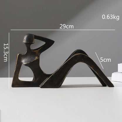 Abstract Retro Girl Resin Sculpture