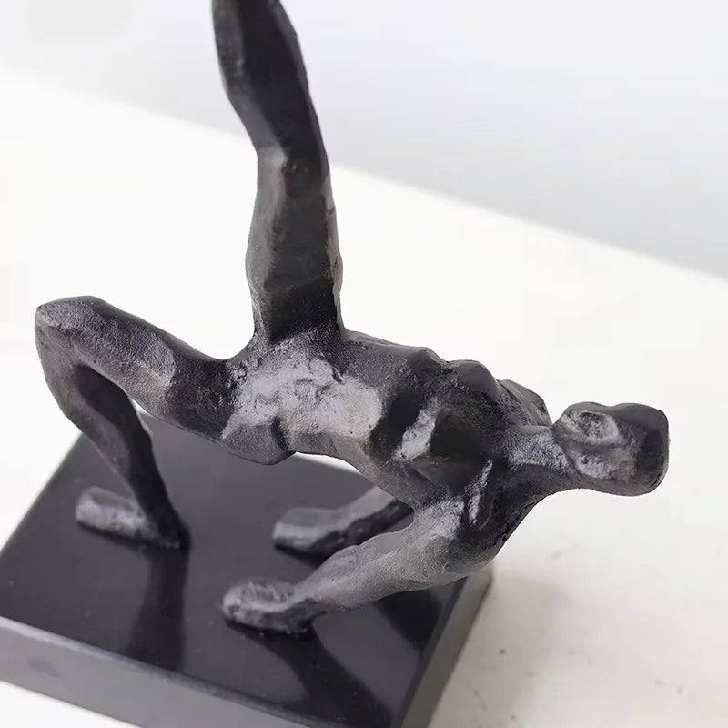 Abstract Athlete Cast Metal Sculpture