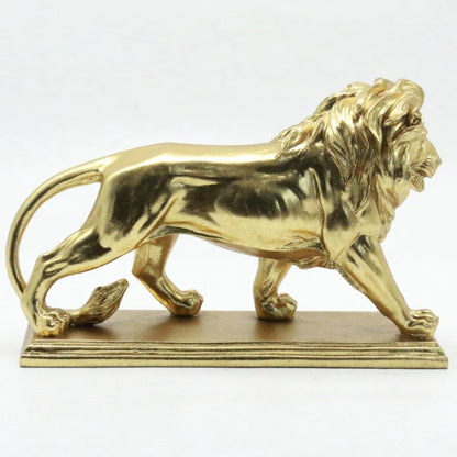 Golden Lion Resin Sculpture