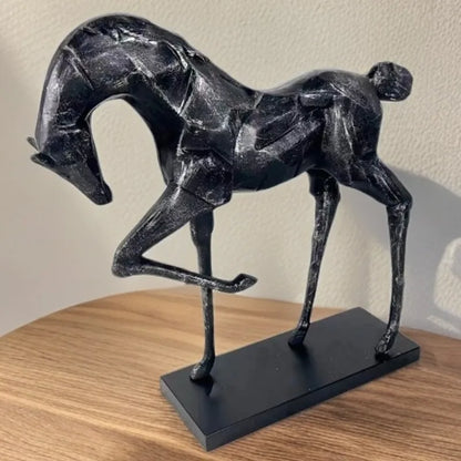Abstract Aluminum Horse Sculpture