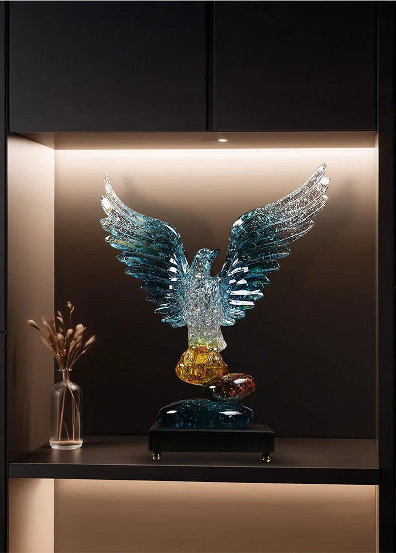Transparent Resin Eagle Sculpture